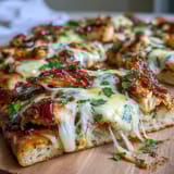 Smoky BBQ chicken flatbread pizza loaded with tender chicken, vibrant veggies, and gooey cheese—perfect for easy weeknight dinners.  