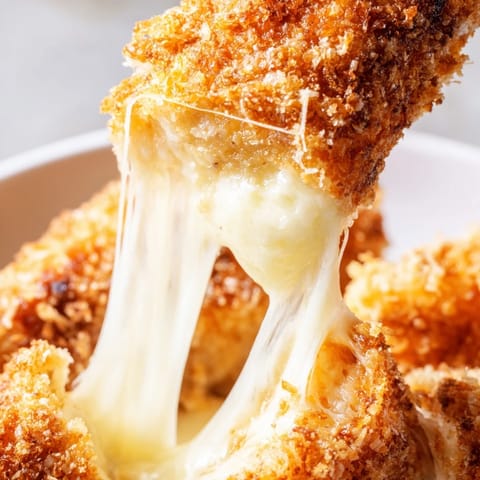 Golden sourdough slices cradle gooey mozzarella sticks and melted cheese, pressed until perfectly crispy.