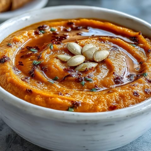 Vibrant orange Carrot Ginger Soup with creamy texture served alongside crusty bread for dipping.