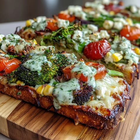 St Patricks Rainbow Veggie Flatbread