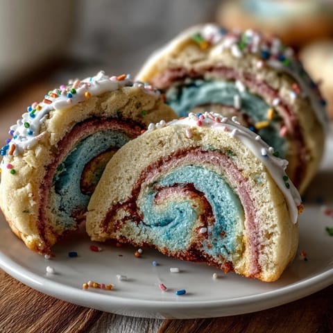 Whimsical pastel swirl cookies inspired by Cookie Run Kingdom, perfect for birthdays and celebrations.