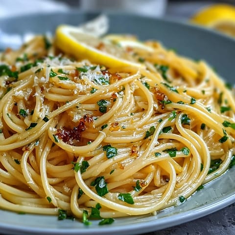 Creamy lemon butter pasta with silky sauce and fresh Parmesan, perfect for a quick vegetarian dinner.