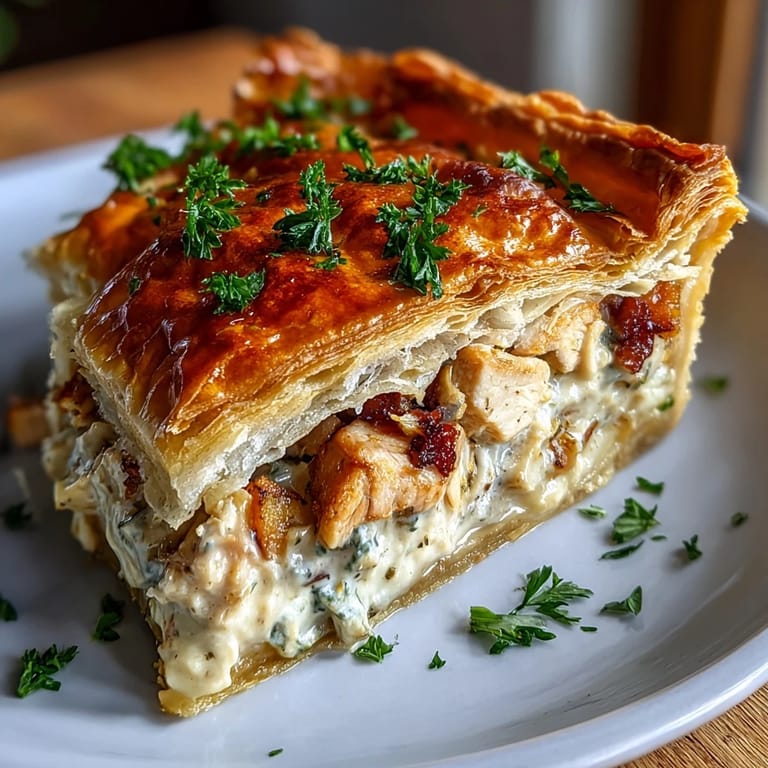 Fresh thyme and diced leeks mingle with tender chicken in the savory filling of this hearty pie.
