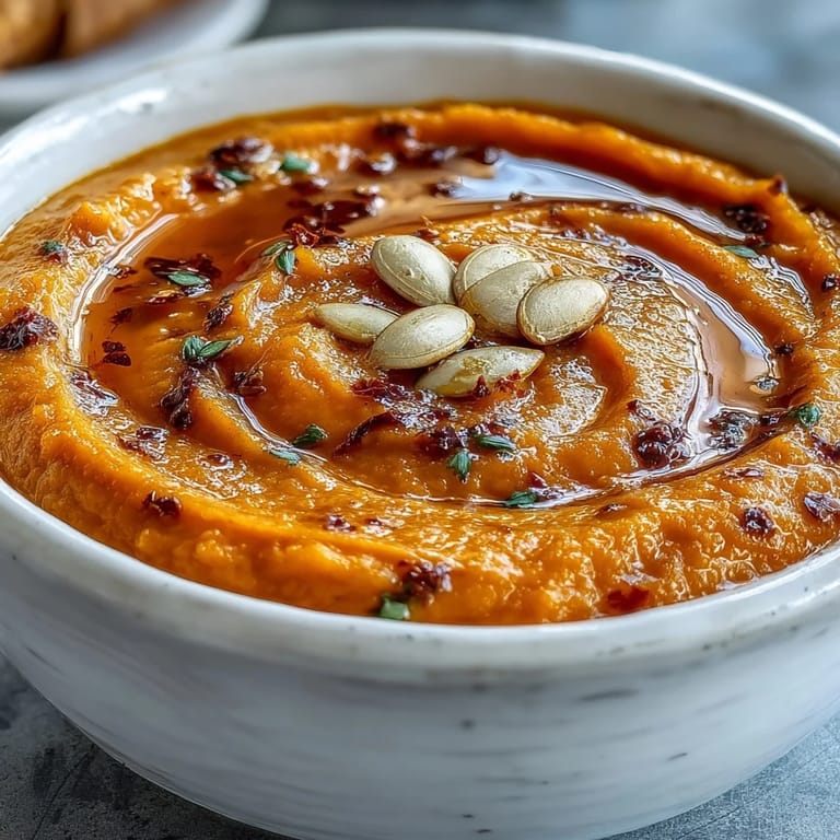 Vibrant orange Carrot Ginger Soup with creamy texture served alongside crusty bread for dipping.