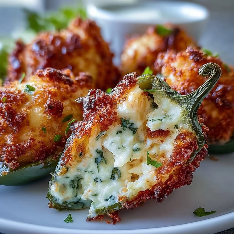 Bubbling Cajun Crab Poppers served warm with creamy filling and fresh parsley garnish on a plate.