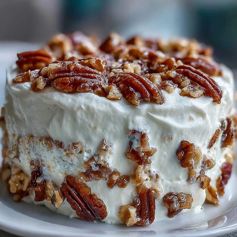 Moist Mexican American cake infused with creamy mixture, finished with buttery brown sugar and crunchy pecans.