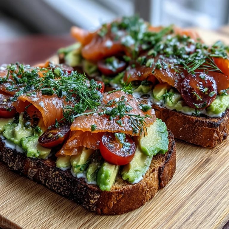 Spring brunch board with avocado, smoked salmon, and assorted toppings arranged for a vibrant, customizable meal.