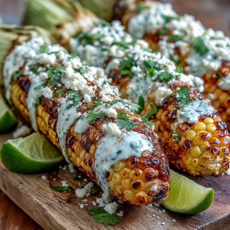 Microwave Elote-Style Corn on the Cob coated in creamy sauce, sprinkled with tangy Cotija, and garnished with fresh cilantro and chili.