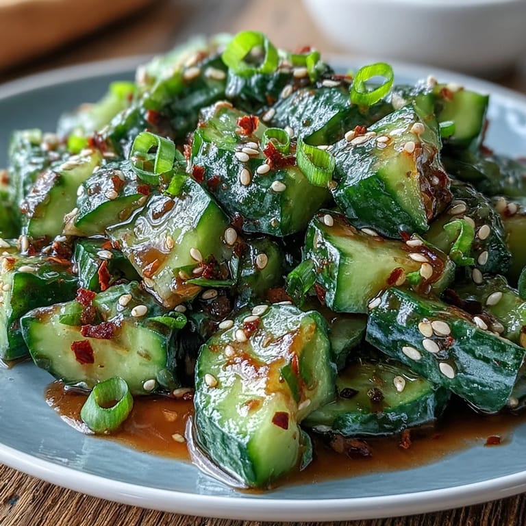 Bright green avocado and cucumber salad with sesame seeds and tangy dressing, perfect for vegan and gluten-free diets.