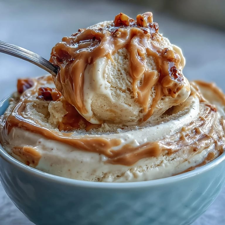 Four-ingredient peanut butter banana ice cream blended to silky perfection.  