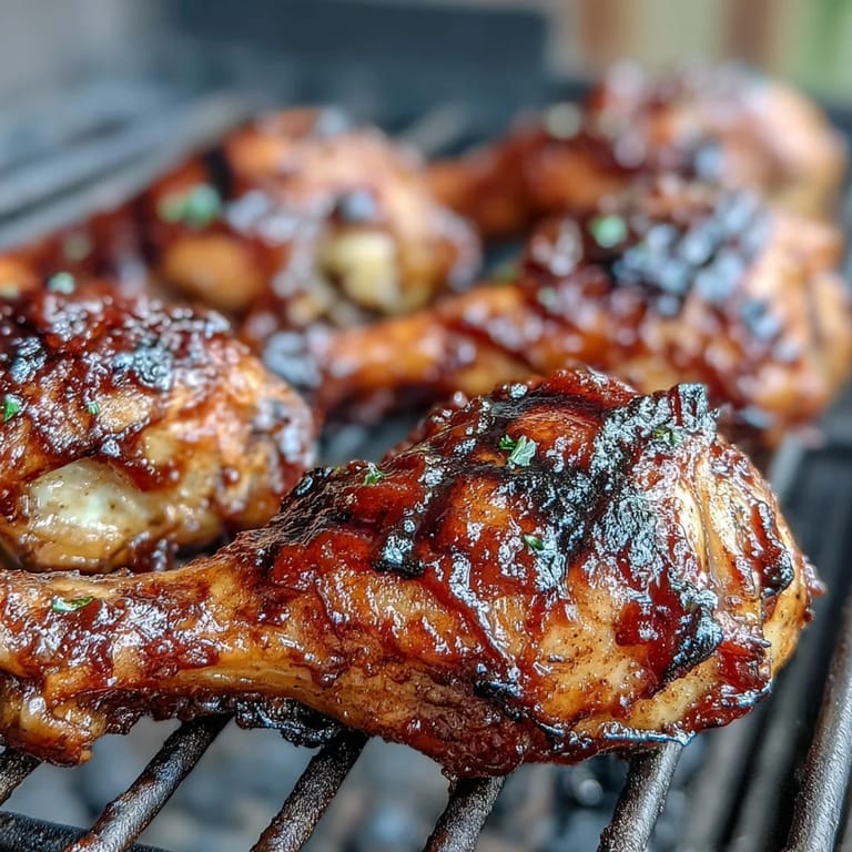 Juicy BBQ Chicken Drumsticks glazed showcasing the vibrant, sweet, spicy peach perfection.