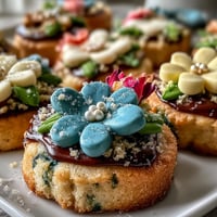 Delicate flower-shaped shortbread cookies with vibrant royal icing, perfect for celebrating spring with a sweet treat.