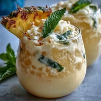 Vibrant Pineapple Coconut Agua Fresca with fresh mint and lime in a clear pitcher, garnished with pineapple wedges.